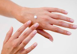 applying hand cream