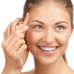 Plucking eyebrows